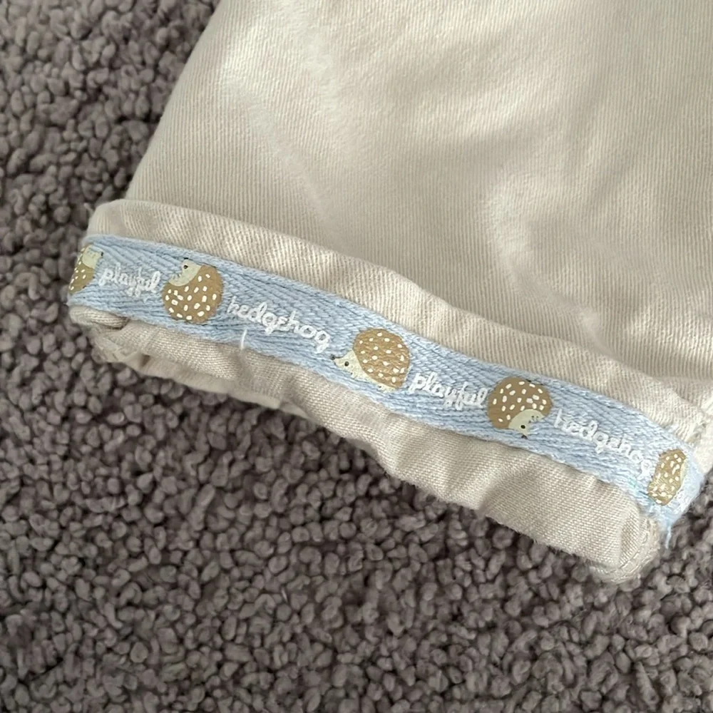 Gymboree 2006 Vintage Playful Hedgehog Cream Pants | Size 0-3 Months
